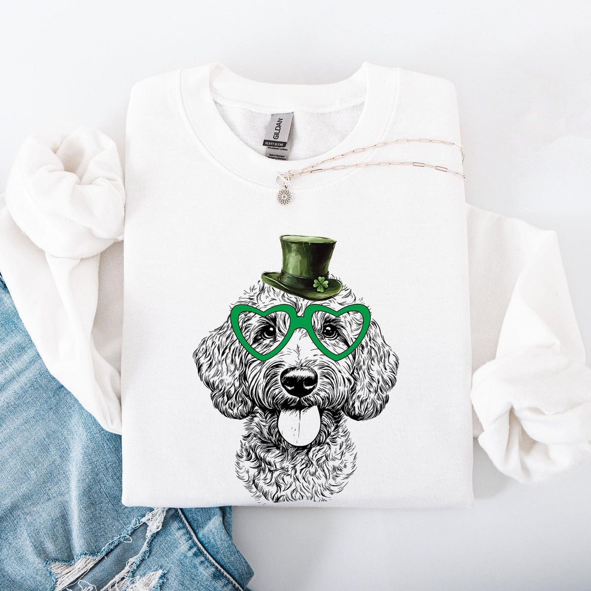 Labradoodle Adorable Dog St Patrick39s Day Lucky Irish Sweatshirt Crewneck Crew Neck Sweater Sweatshirt – Feel-Good Design · Top Pick For Any Outfit