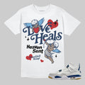 Streetwear Graphic Tee Summit White Navy 4s Unisex Graphic Tshirt DopeSkill Shirt To Match Sneaker Hip Hop Tee New Love Heals Graphic Tee – Soft Feel · Great Gift For Fans