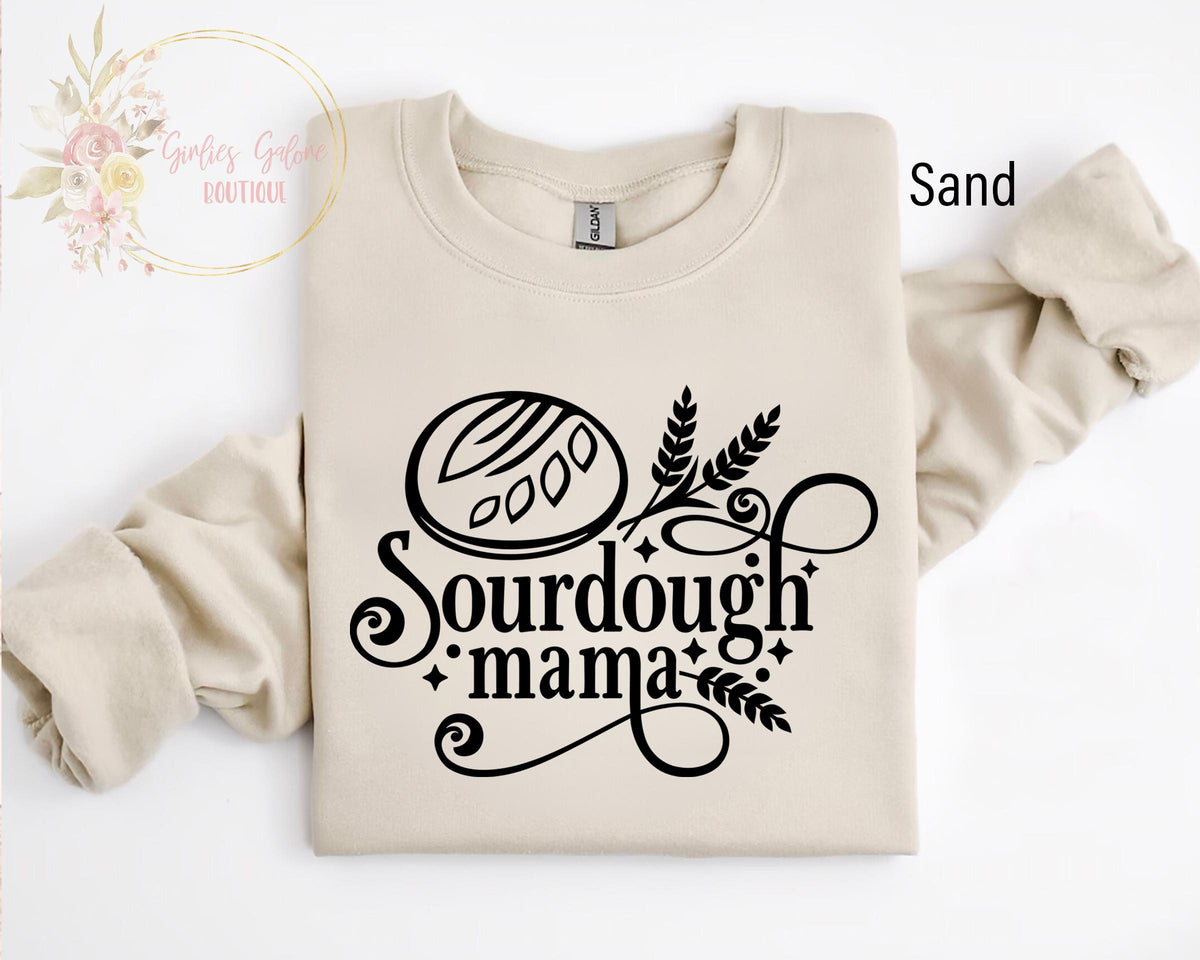 Sourdough Mama Sweatshirt Mama Makes The Dough In My Sourdough Era Don39t Get Me Started Bread Maker Homestead Shirt Homemade Sweater Sweatshirt – Soft Feel · High-Quality Print