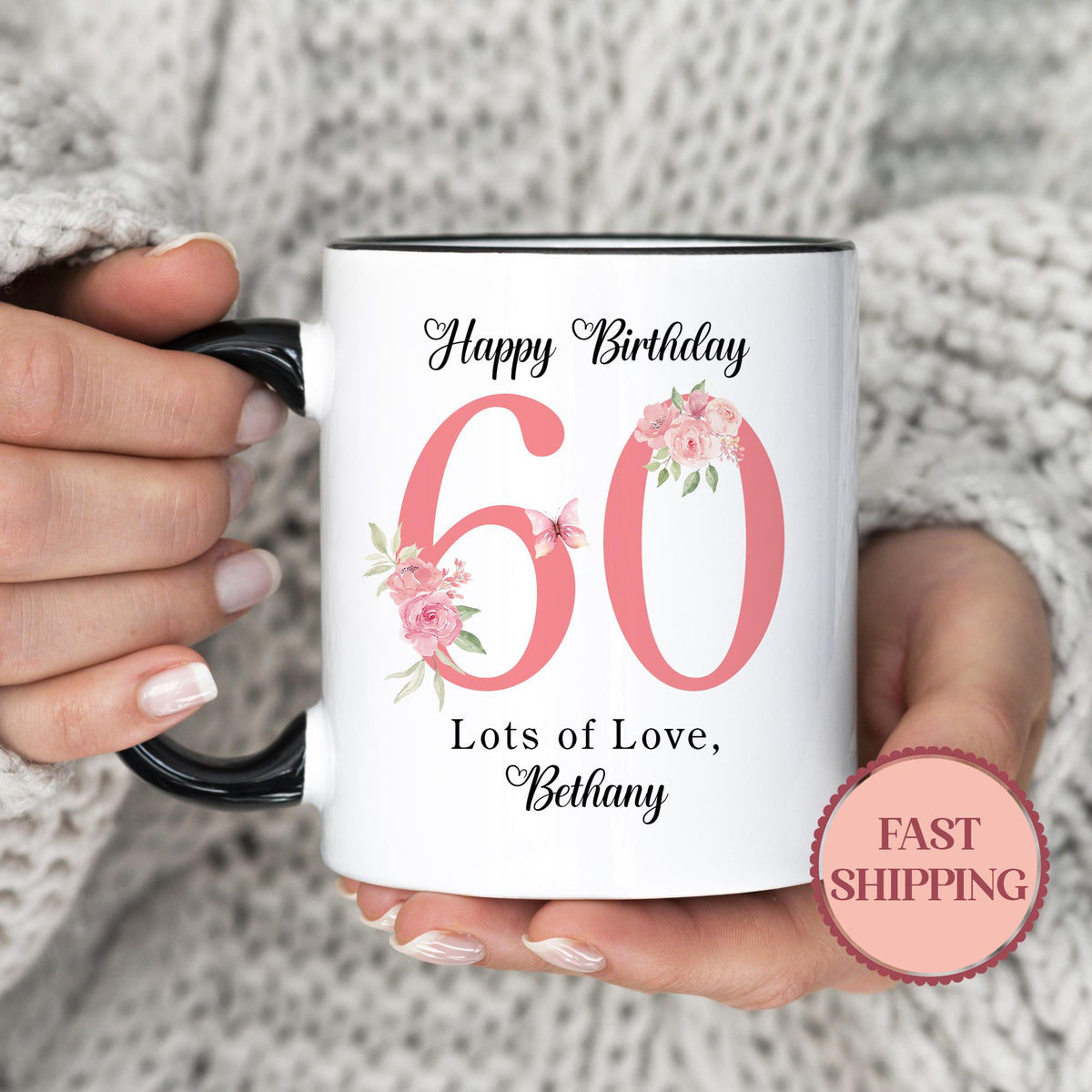 Personalized Birthday Mug 60th Birthday Gift Custom Floral Coffee Cup Unique Gift for Her Special Occasion PresentMU 298 Graphic Tee – Everyday Comfort · Top Pick For Any Outfit