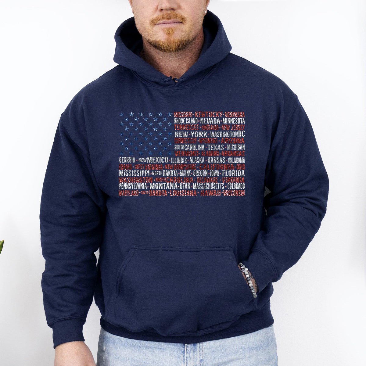 American Flag States USA Patriotic America 4th of July Hoodie Hooded Sweatshirt Hoodie – Soft Feel · Perfect For Daily Wear