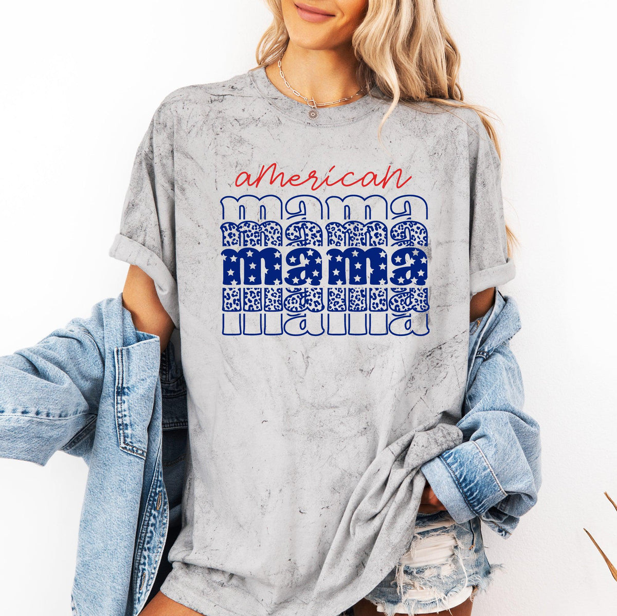 American Mama Retro Patriotic Stars Leopard 4th of July Color Blast Tshirt Comfort Colors Tee Graphic Tee – Feel-Good Design · Trending Graphic Apparel