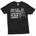Men39s Funny Step Ladder Step father T shirt Mechanic Workshop Diyer handyman tee shirt Graphic Tee – Warm & Stylish · Great Gift For Fans