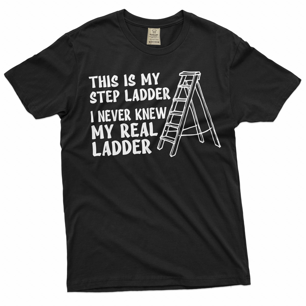 Men39s Funny Step Ladder Step father T shirt Mechanic Workshop Diyer handyman tee shirt Graphic Tee – Warm & Stylish · Great Gift For Fans