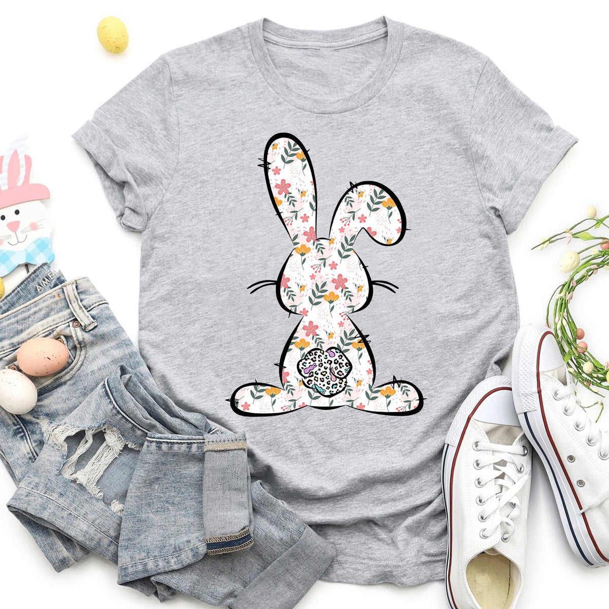 Cute Floral Bunny Shirt Bunny Easter Tee Cute Easter Bunny Shirt Bunny Lover T Shirt Cute Bunny Tee Easter Squad Bunny Squad Shirt Graphic Tee – Warm & Stylish · Great Gift For Fans