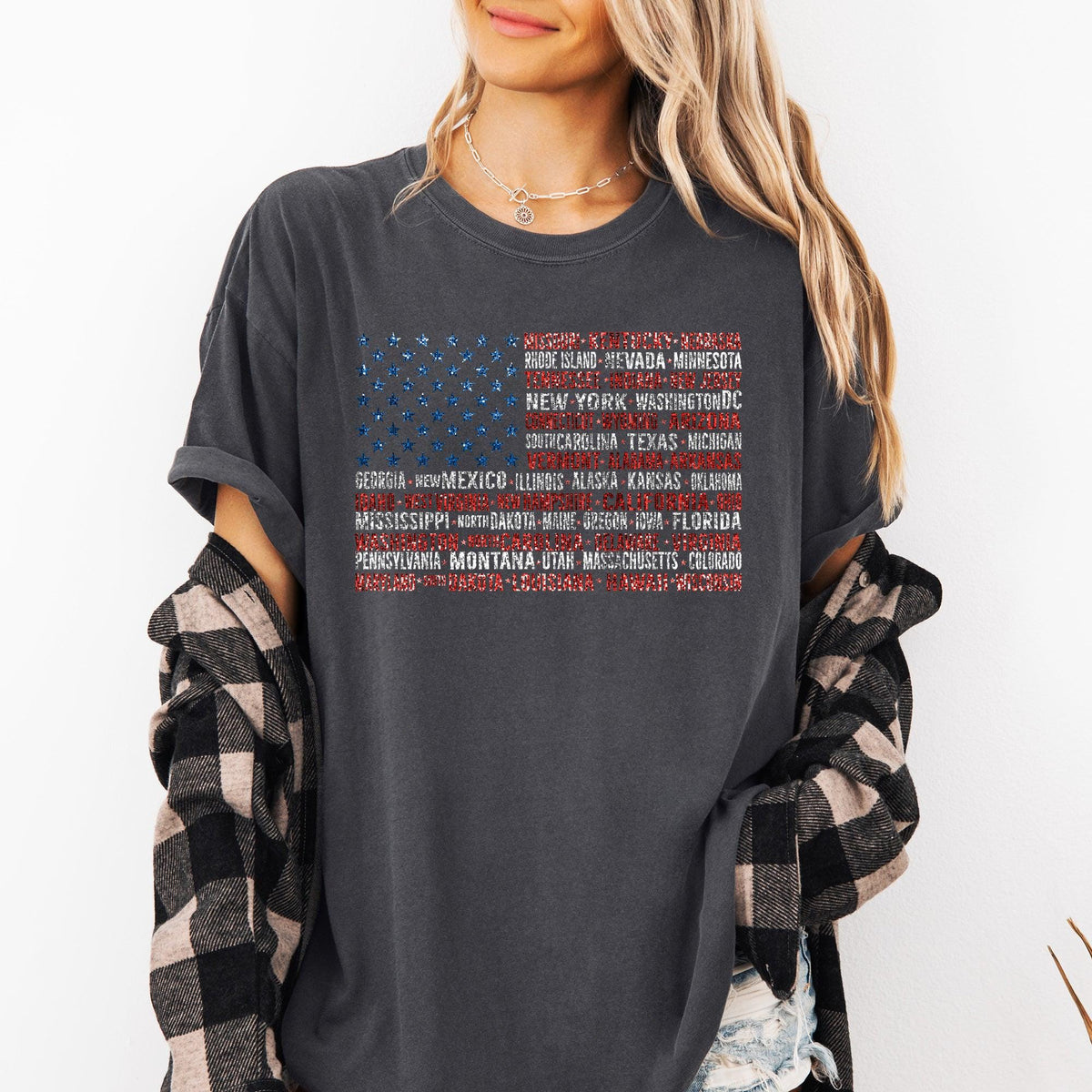 American Flag States USA Patriotic America 4th of July Tshirt Comfort Colors Tee Graphic Tee – Feel-Good Design · Must-Have Style