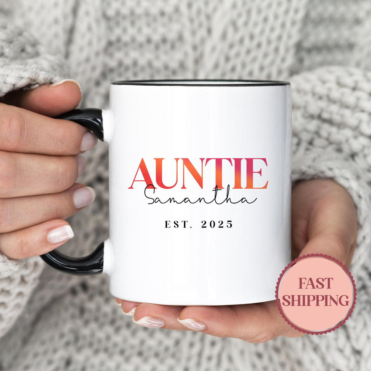 Personalized Aunt Mug Custom Gift for Aunt Unique Auntie Gift Birthday Gift for Aunt Est 2025 MugMU 291 Graphic Tee – Everyday Comfort · High-Quality Print