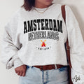 Amsterdam Crewneck Unisex Sweatshirt Varsity Collegiate Dutch College Style Jumper Holland Varsity Pullover Amsterdam Travel Gift Sweatshirt – Cozy Vibes · Must-Have Style