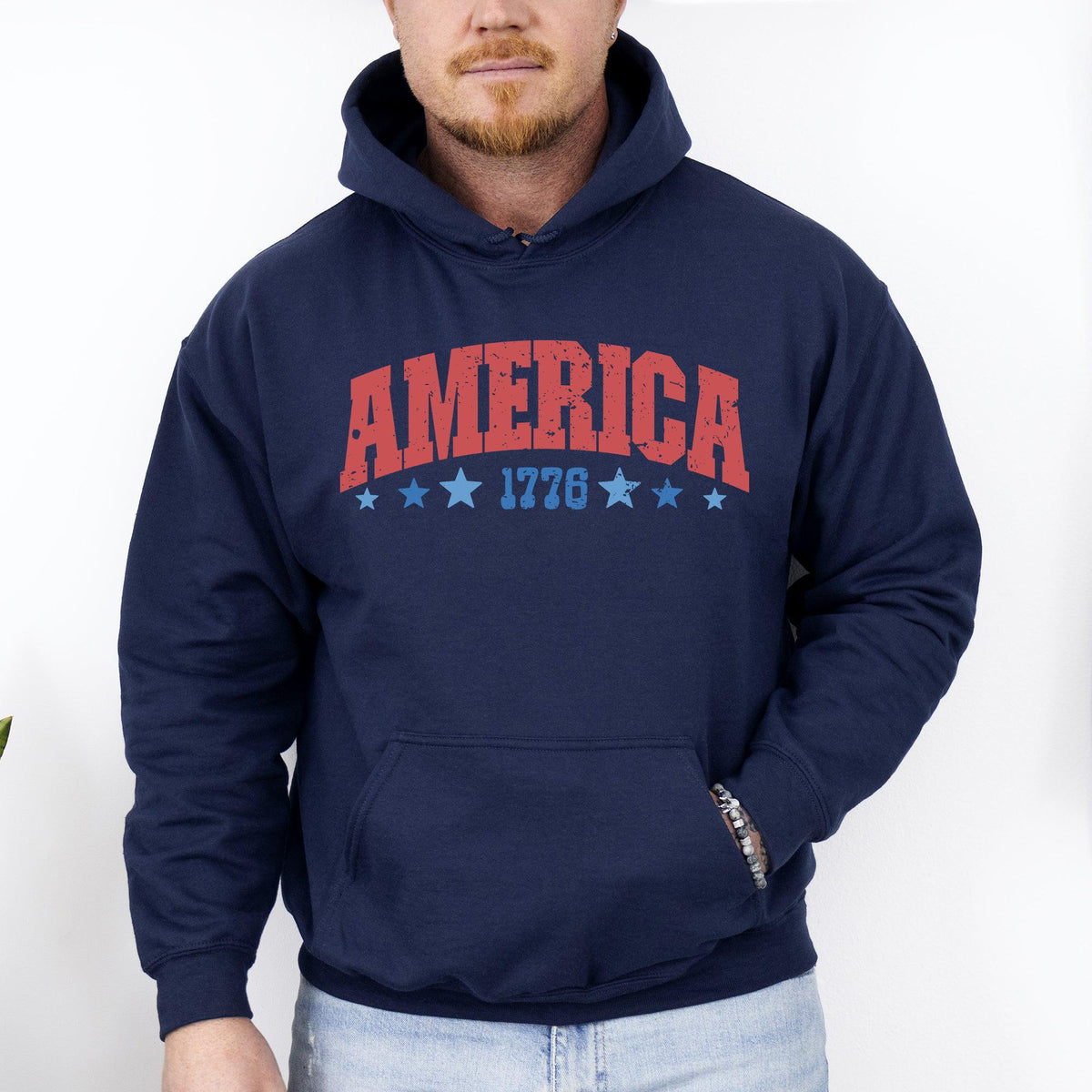 America 1776 Varsity Patriotic USA 4th of July Hoodie Hooded Sweatshirt Hoodie – Fan Favorite · Trending Graphic Apparel