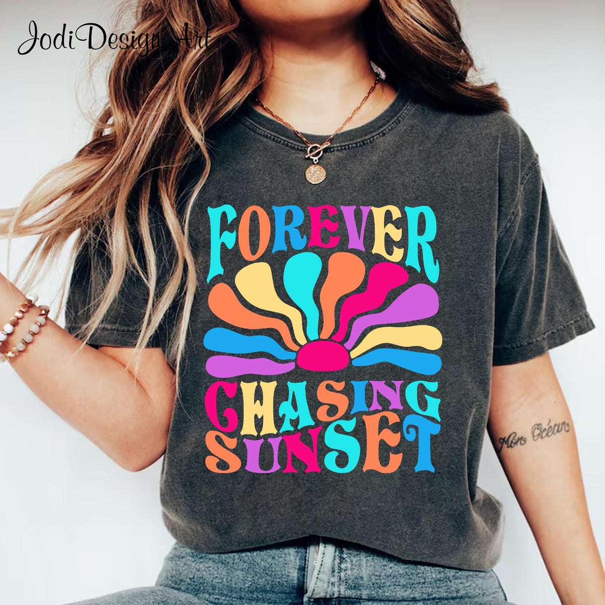Forever Chasing Sunset Shirt Beach Shirt Retro Summer Summer Shirt Trendy Summer Tropical Shirt Boho Foral Sunsets Graphic Tee – Aesthetic Look · Great Gift For Fans