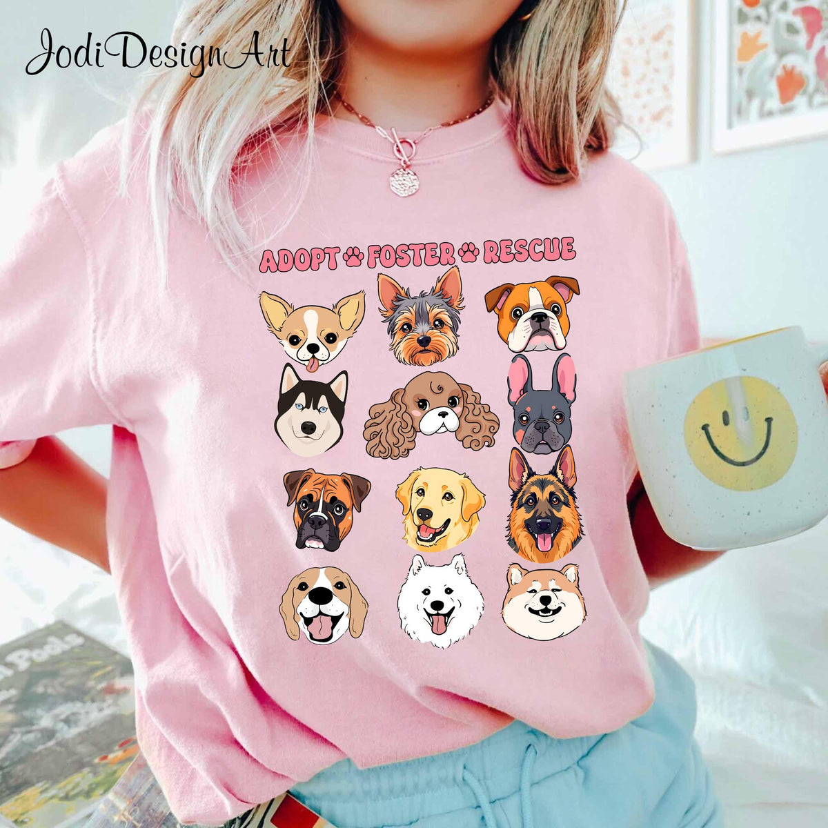 Adopt Foster Rescue Dog Shirt Adopt Dog ShirtRescue Dog MomDog Lover GiftVeterinarian TeeRescue Dog DadDog Rescue Shirt Graphic Tee – Warm & Stylish · High-Quality Print