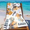 Personalized Beach Towel for Kids Custom Retro Beach Towel Pool Towel with Name Unique Children39s Summer Beach GearBT 19 Graphic Tee – Warm & Stylish · High-Quality Print