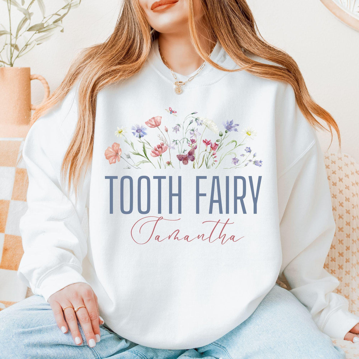 Celebrate the Tooth Fairy with a Personalized Sweater Unique Dental Babe Gift Idea Tooth Fairy Sweatshirt Personalized Name Dental Gift Sweatshirt – Fan Favorite · Must-Have Style