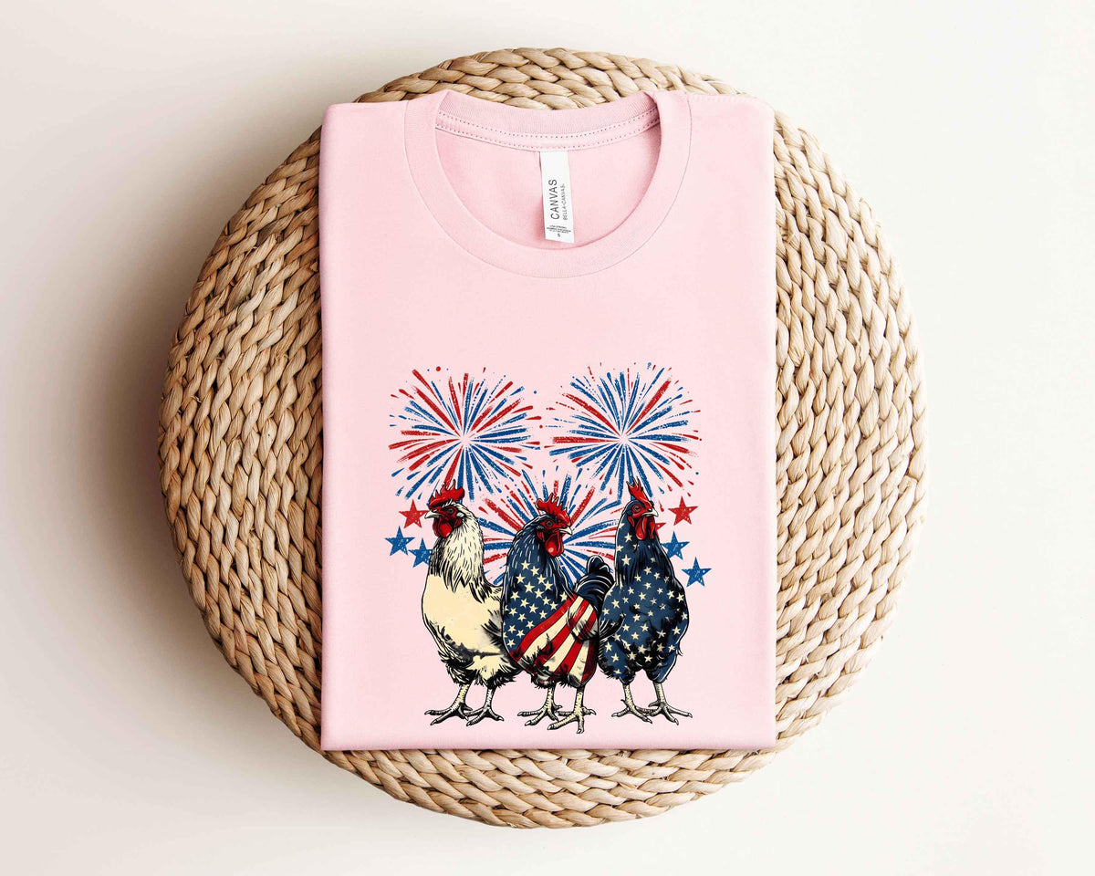 4th of July Chicken Shirt Fourth of July T ShirtPatriotic Mom ShirtGift for HerFarm 4th of july ShirtWoman 4th of July Shirt Graphic Tee – Aesthetic Look · Must-Have Style
