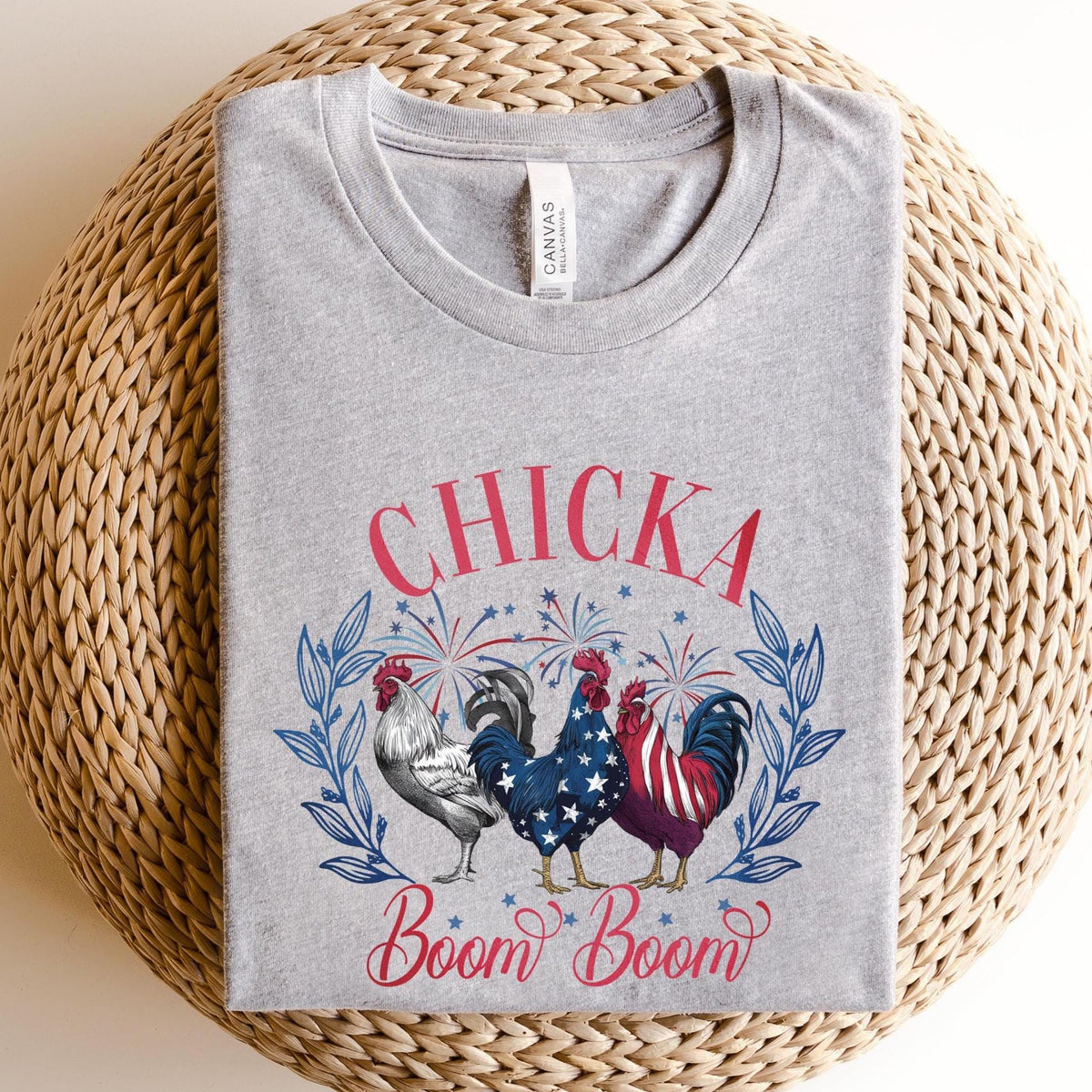 4th of July Chicken Shirt Patriotic Chicken Shirt 4th of July Tee Patriotic Mom Shirt Fireworks Chicken Tee Women 4th of July Tee Graphic Tee – Feel-Good Design · High-Quality Print