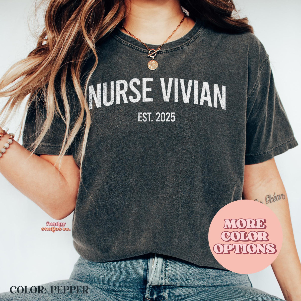 Personalized Nurse Graphic Tee Customizable Nurse Shirt Personalized Gift for Nurses EST 2025 Fashionable Casual WearAP OCC6 Graphic Tee – Fan Favorite · Must-Have Style