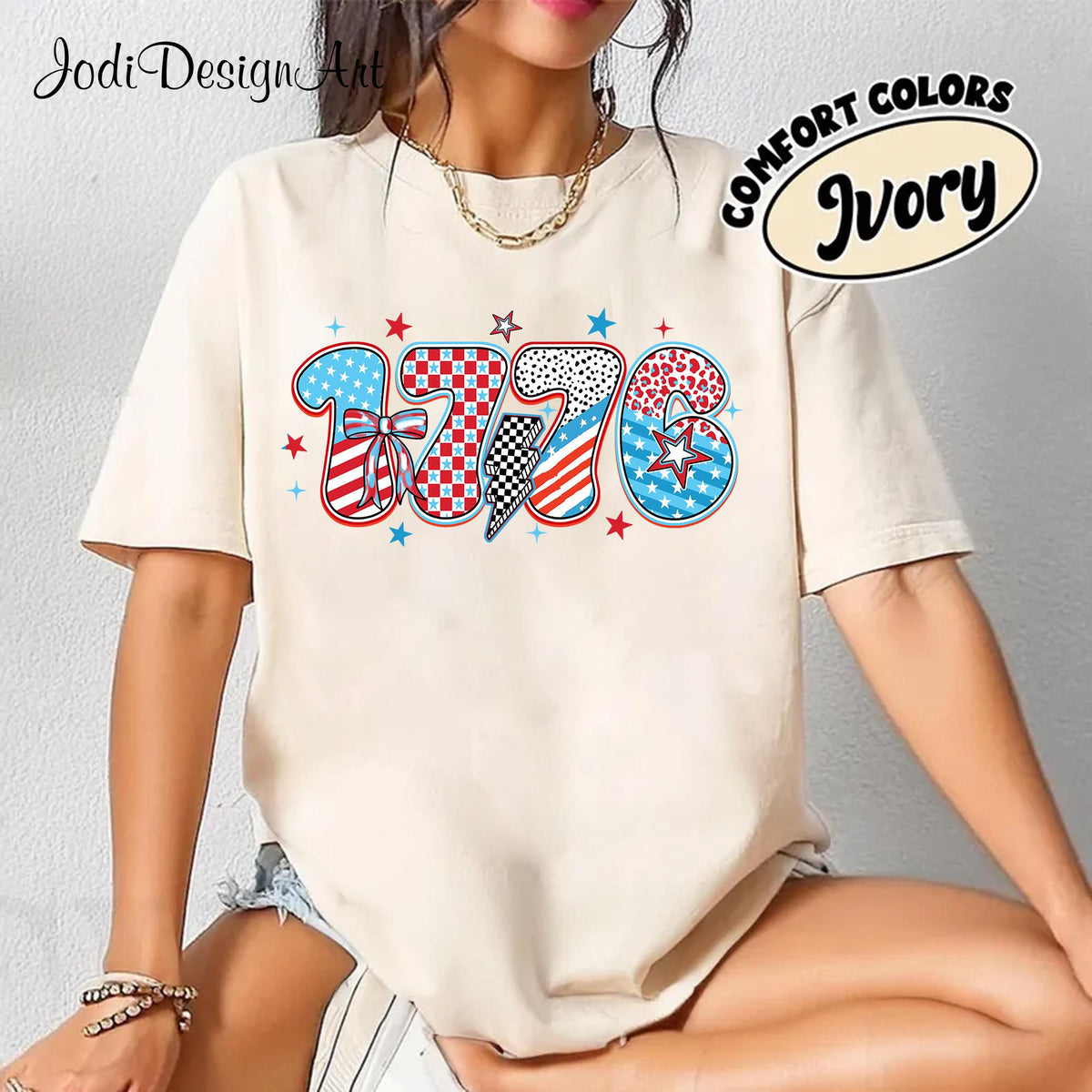 1776 Shirt America Shirt 4th of July USA Shirt Girly 4th of July Shirt Memorial Day Independence Day American Gift Graphic Tee – Everyday Comfort · Perfect For Daily Wear