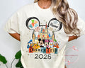 Custom 2025 Disney Trip Shirt Personalized Family Vacation Tee Matching Group Shirt with Castle Characters Graphic Tee – Soft Feel · Perfect For Daily Wear