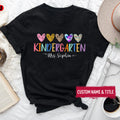 Personalized Kindergarten Teacher Shirt Custom Name Teacher Shirt Back to School Shirt Kindergarten Teacher Gift Teachers Graphic Tee – Soft Feel · Must-Have Style