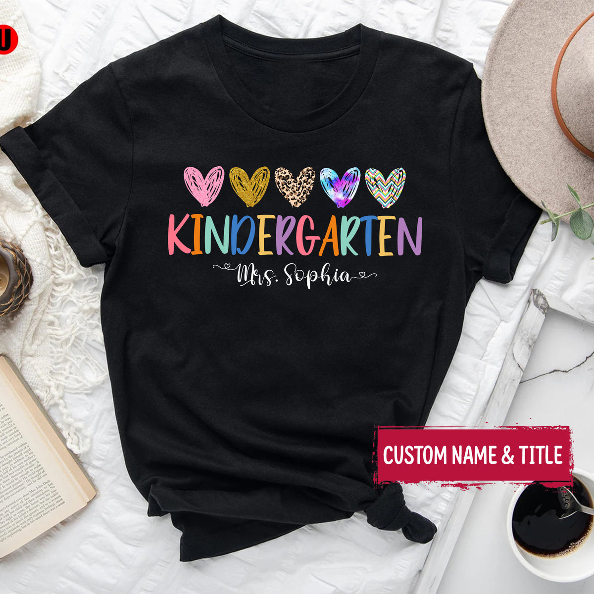 Personalized Kindergarten Teacher Shirt Custom Name Teacher Shirt Back to School Shirt Kindergarten Teacher Gift Teachers Graphic Tee – Soft Feel · Must-Have Style