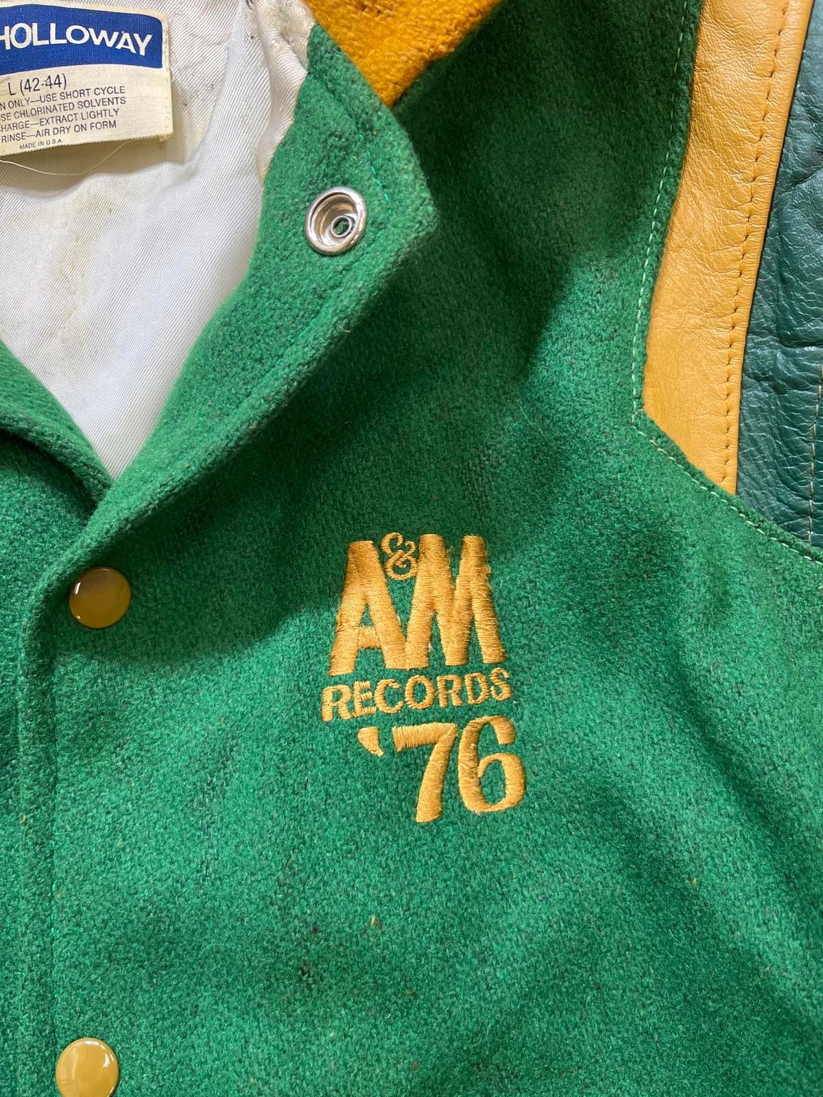 1976 AM Records Embroidered Preowned Large Varsity Jacket Graphic Tee – Premium Graphic · Trending Graphic Apparel