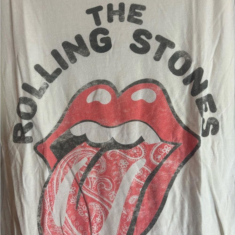 Rolling Stones medium white graphic vintage preowned tshirt Graphic Tee – Aesthetic Look · Perfect For Daily Wear
