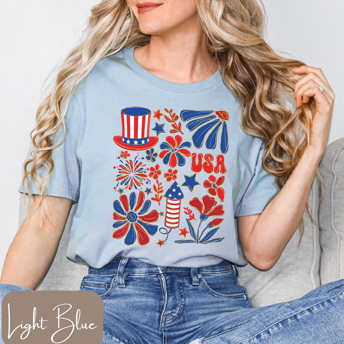 4th of July Shirt Patriotic Collage T Shirt Cute Independence Day Top USA Flag Shirt Fourth of July Shirt Cute Womens 4th of July Tee Graphic Tee – Soft Feel · Trending Graphic Apparel