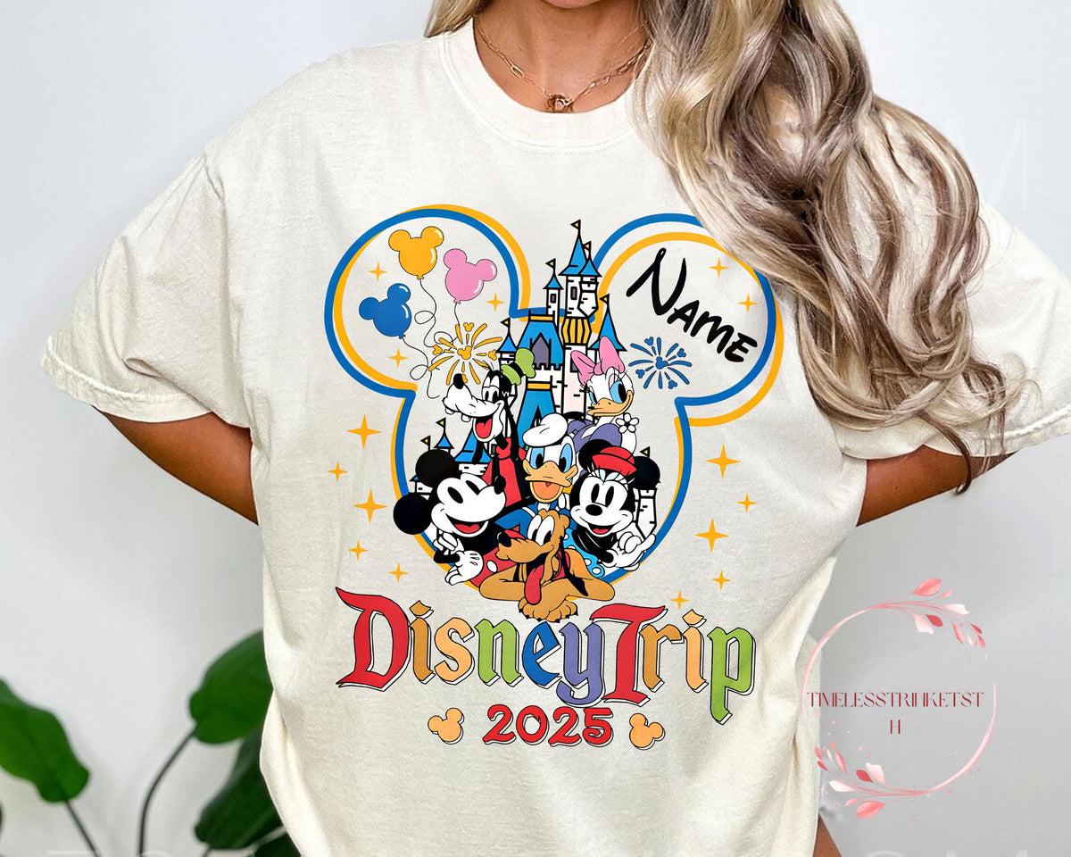Custom Family Disney Trip Shirt 2025 Personalized Disney Vacation Tee Matching Group Shirt Mickey Minnie Pluto Goofy Donald Daisy Graphic Tee – Premium Graphic · Trending Graphic Apparel