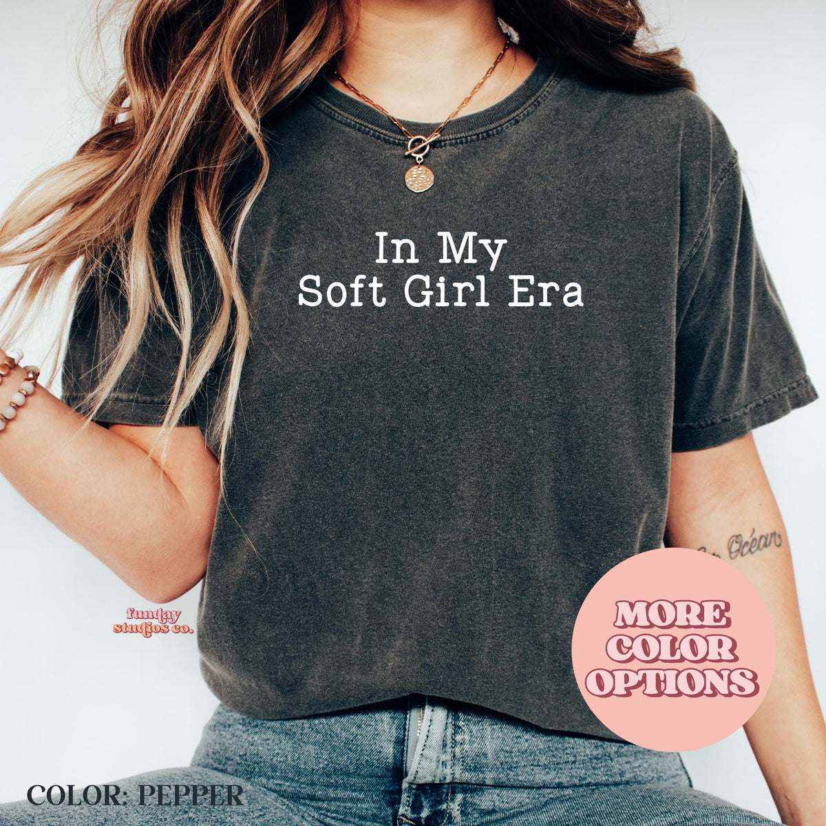 Adult T Shirt In My Soft Girl Era Trendy Casual Shirt Ivory Oversized Tee Multiple Colors AvailableAP TRE90 Graphic Tee – Soft Feel · Perfect For Daily Wear