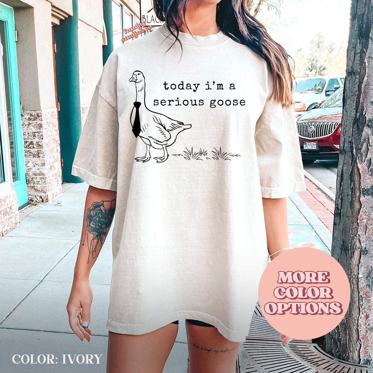 Adult T Shirt Trendy Serious Goose Graphic Tee Soft Cotton Shirt in Multiple Colors Unique Casual WearAP TRE102 Graphic Tee – Bold Style · Perfect For Daily Wear