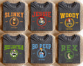 Retro Toy Story Shirt Vintage Pixar Character Tee Bundle Woody Buzz Jessie Rex Slinky Bo Peep Custom Disney Group Outfit Idea Graphic Tee – Feel-Good Design · High-Quality Print