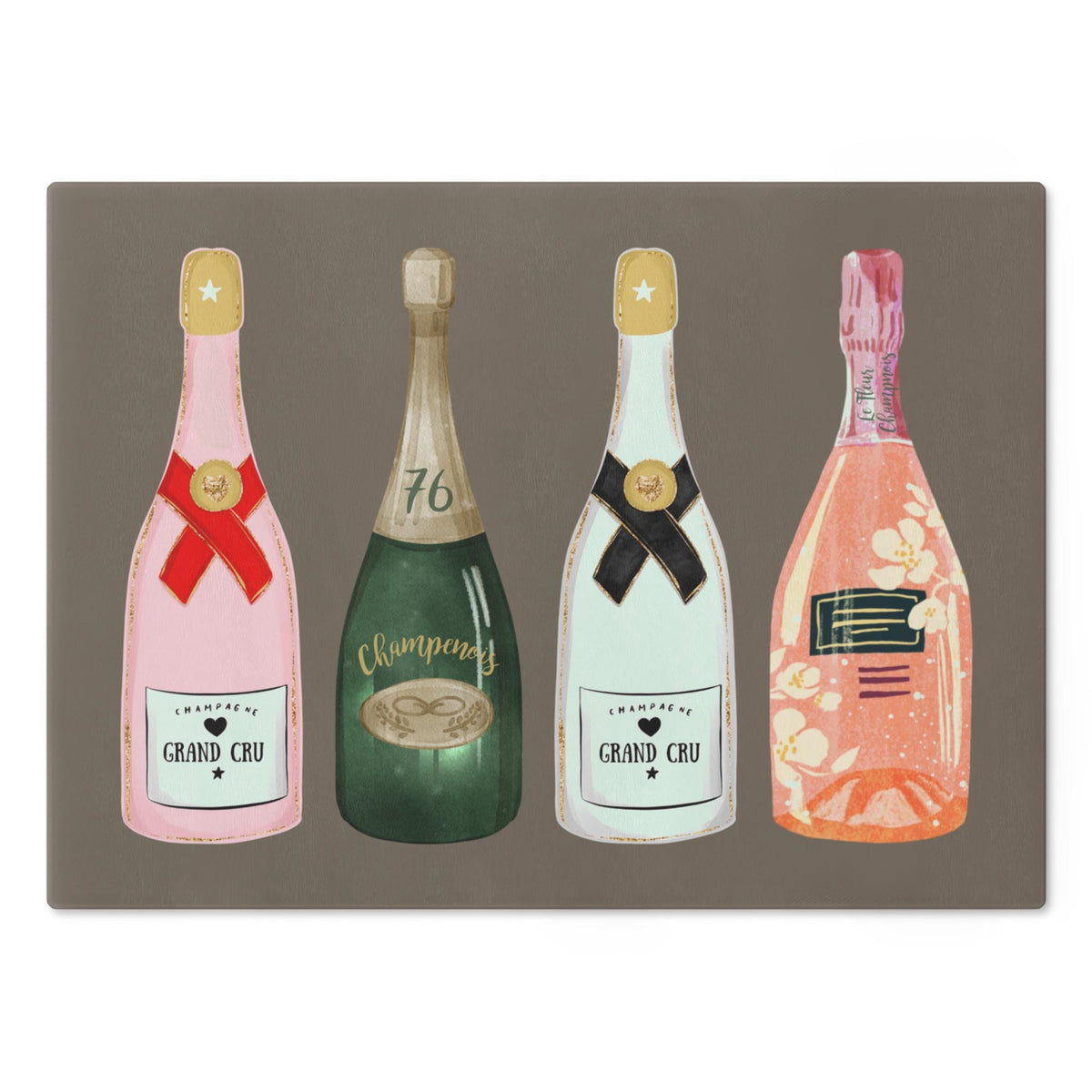 Champagne Bottles Glass Cutting Board Kitchen Decor Foodie Gift Housewarming Gift Cheese Board Wedding Gift Graphic Tee – Bold Style · Perfect For Daily Wear