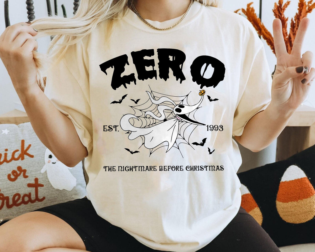 Zero Halloween Shirt The Nightmare Before Christmas Ghost Dog Tee Cute Spooky Retro Disney Top Tim Burton Comfort Colors Graphic Tee – Everyday Comfort · High-Quality Print