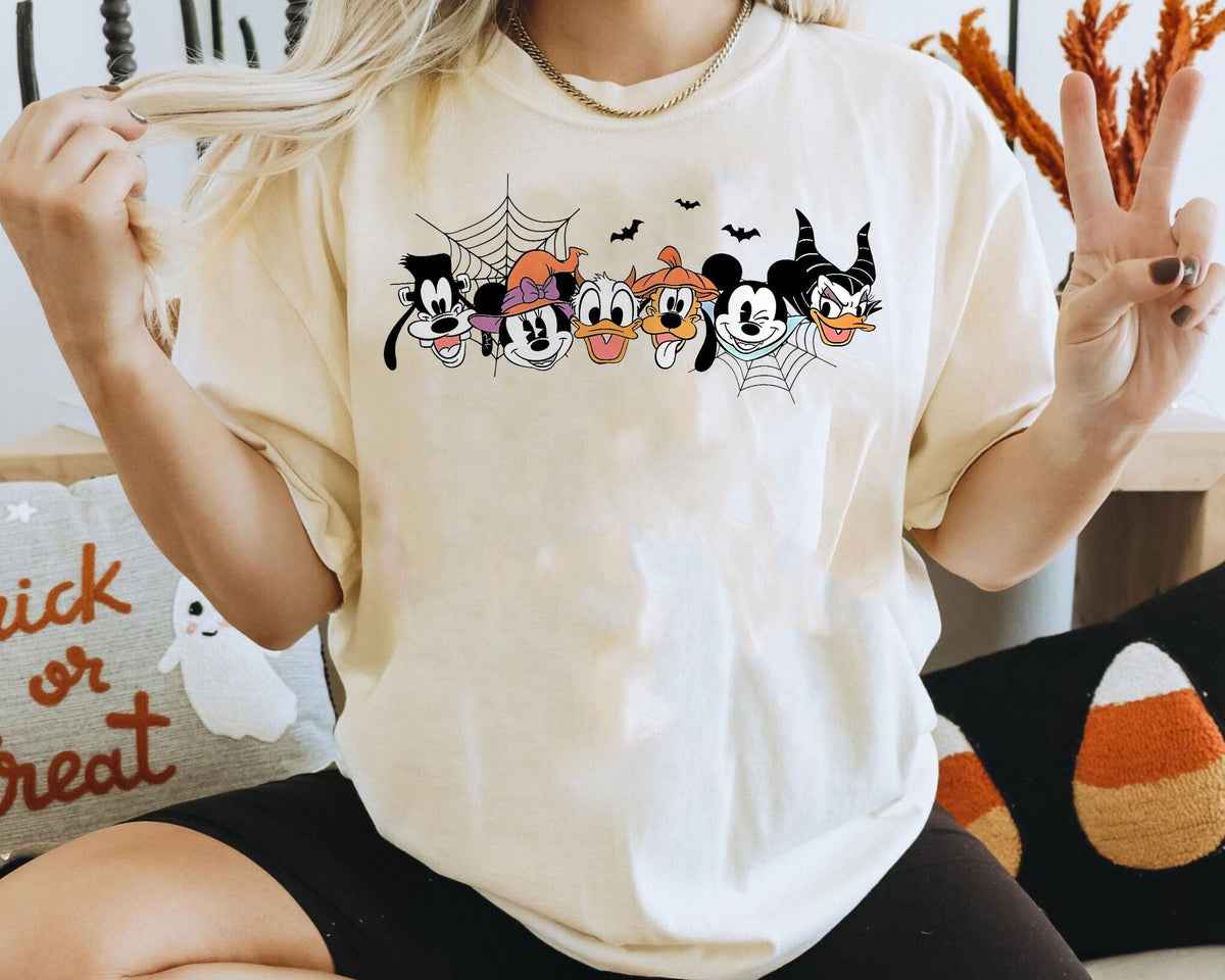 Spooky Mickey Friends Halloween Shirt Cute Disney Character Costume Faces Tee Comfort Colors Fall Matching Top Graphic Tee – Bold Style · Top Pick For Any Outfit