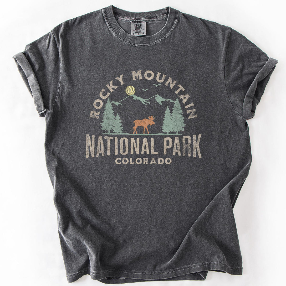 Rocky Mountain National Park Nature Outdoors Camping Hiking Comfort Colors T Shirt Graphic Tee – Aesthetic Look · Trending Graphic Apparel