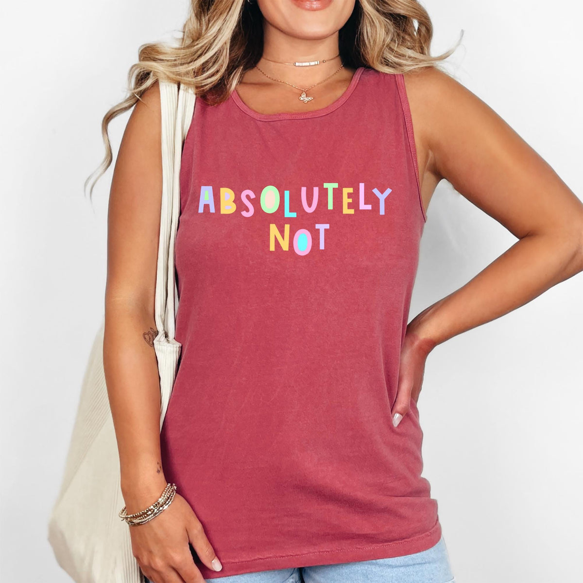 Absolutely Not Colorful Sassy Sarcastic Minimalist Funny Comfort Colors Tank Top Tank Top – Premium Graphic · High-Quality Print