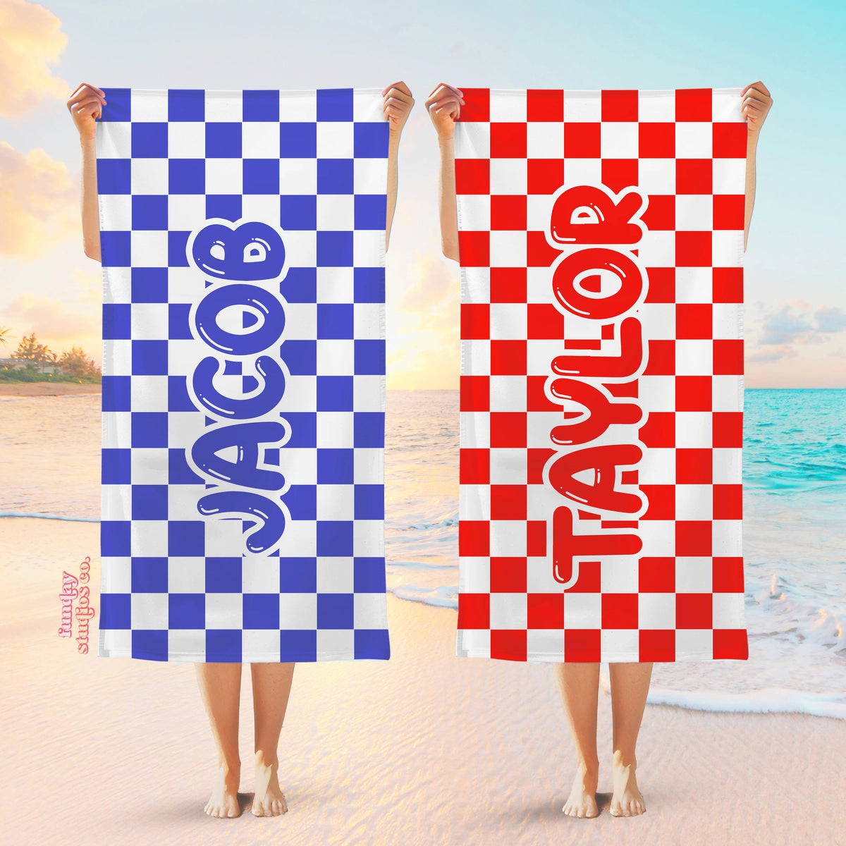 Retro Beach Towel Personalized Beach Towel Custom Pool Towel Unique Retro Style Pool Beach Towel Customize With Your NameBT 23 Graphic Tee – Cozy Vibes · Perfect For Daily Wear