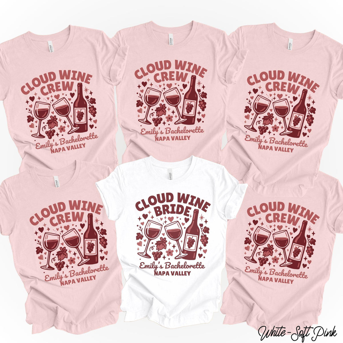 Personalized Bride On Cloud Wine Shirt Winery Bachelorette Shirt Bridal Party Shirts Napa Valley Bach Tee Custom Bridesmaid Proposal Graphic Tee – Fan Favorite · Must-Have Style