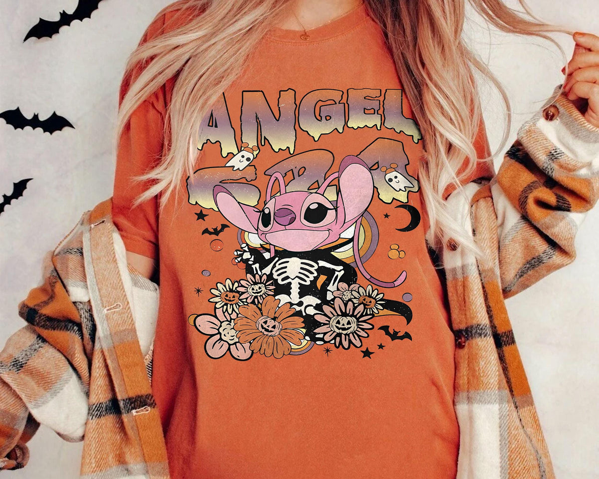 Angel Skeleton Halloween Shirt Spooky Cute Disney Angel 624 Pastel Tee Retro Floral Pumpkin Comfort Colors Fall Top Graphic Tee – Feel-Good Design · Top Pick For Any Outfit