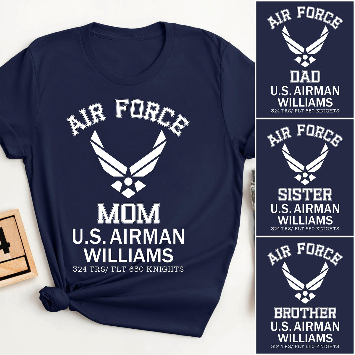 Air Force Mom of US Airman Shirt Proud Air Force Mom Tee Custom Military Support Shirt USAF Graduation Gift Boot Camp Family Shirts Graphic Tee – Fan Favorite · Perfect For Daily Wear