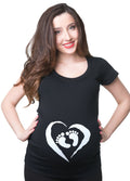 Cute Maternity Tee Shirt Heart Baby Feet Pregnancy T shirt Graphic Tee – Bold Style · Must-Have Style