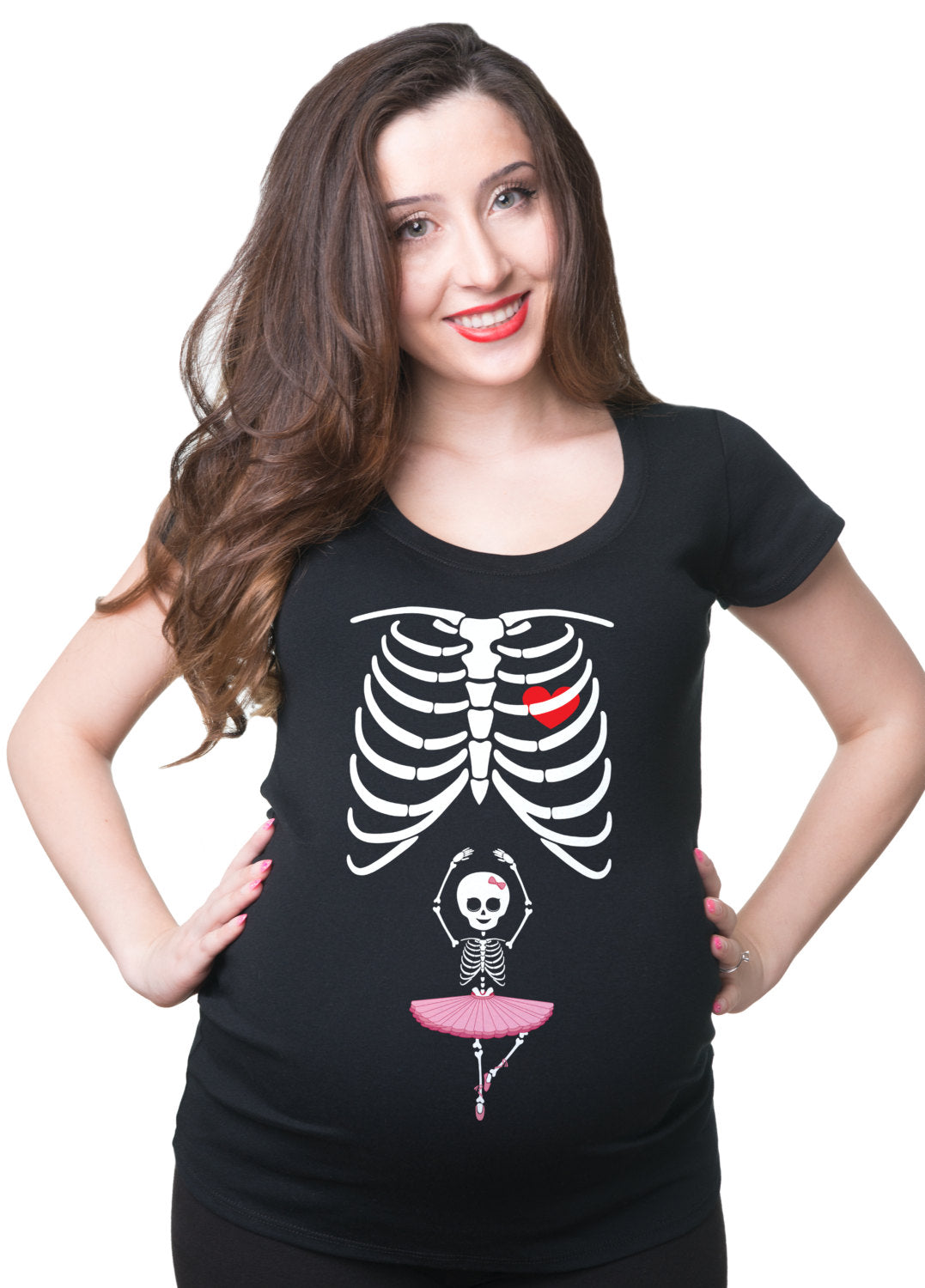 Maternity T Shirt Skeleton X Ray Funny Ballerina Tee Shirt Pregnancy Shirt Graphic Tee – Bold Style · High-Quality Print