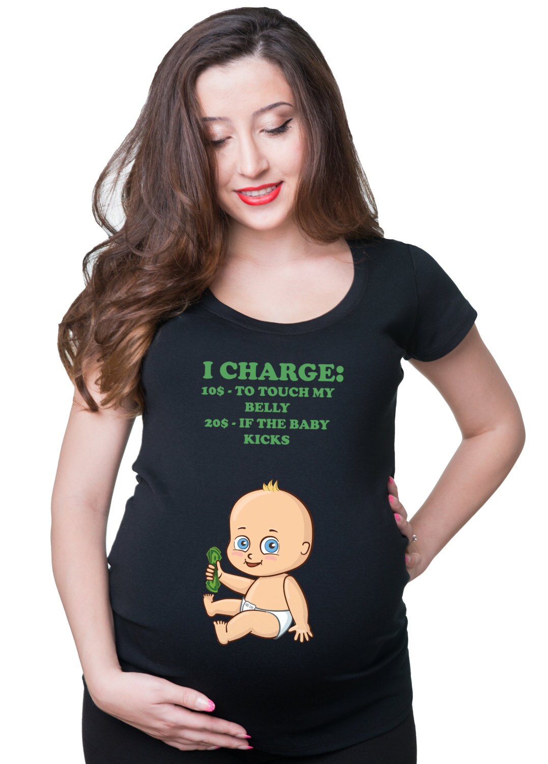 I Charge 10 Dollars To Touch My Belly Cute Funny Pregnancy T shirt Tee Shirt Graphic Tee – Feel-Good Design · High-Quality Print