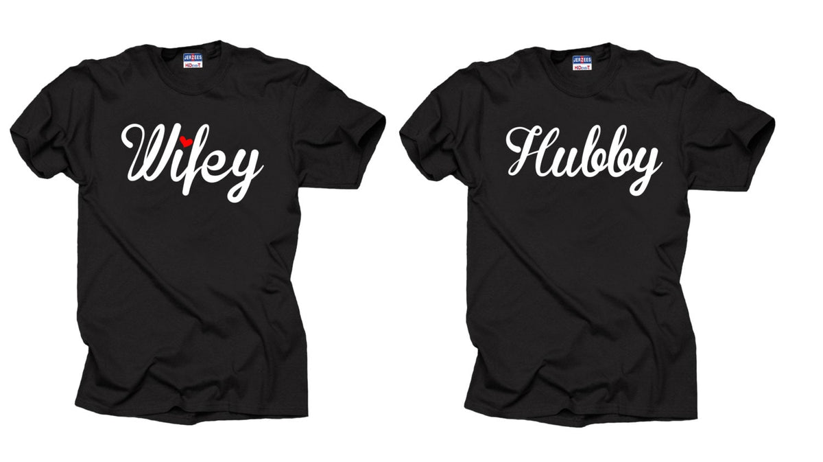 Hubby Wifey T shirts Wedding Day Funny Couple T shirts Wedding Party Tees Graphic Tee – Bold Style · Must-Have Style