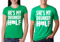 St Patrick39s Day Funny Couple T shirts Drunker Half Shamrock Clover Leaf T shirts for Couple Graphic Tee – Easygoing Wear · Top Pick For Any Outfit