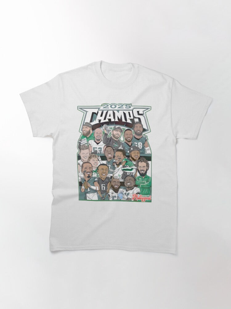 Philadelphia Football Team Champions Retro Style Fan Art by Daviiday Classic T-Shirt