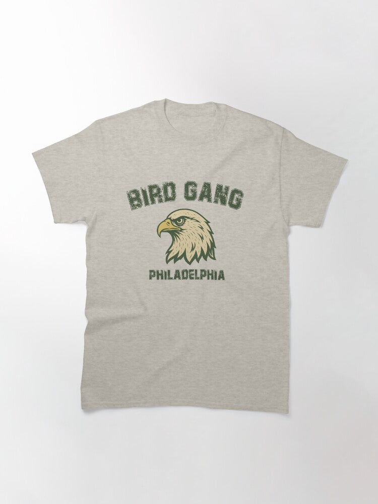 Philadelphia Football Team Bird Gang Distressed Text Green Classic T-Shirt