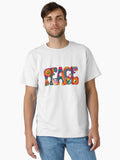 Psychedelic Peace Word Art White Retro Hippie Rainbow Groovy Peace Design Classic T-Shirt
