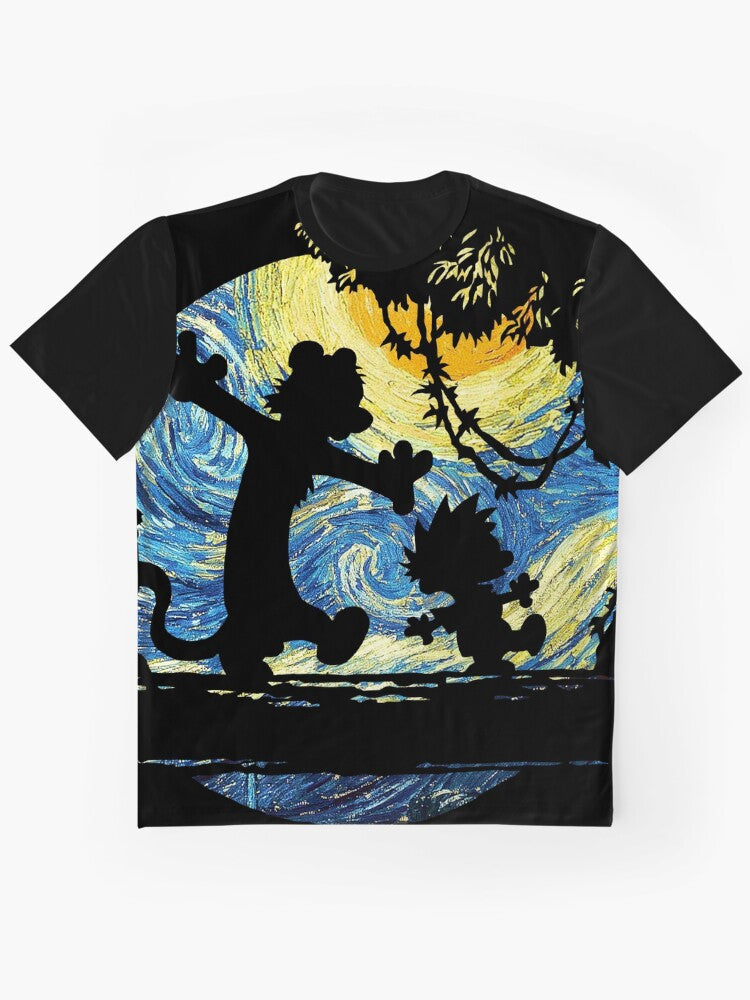 Calvin And Hobbes Starry Night Graphic T Shirt Gift Ready