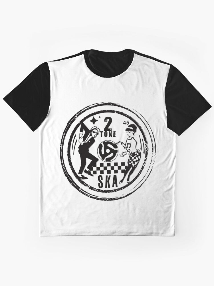 2 Tone Ska Dancers Vintage Music 45 Vinyl Design Graphic T Shirt Gift Ready